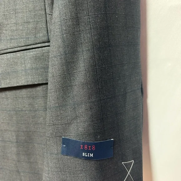 Brooks Brothers Men’s Gray Suit Jacket Blazer 40R Slim Fit Made in Italy NWT